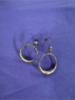 Lia Sophia Delicate Gold-Tone Open Circle Drop Earrings